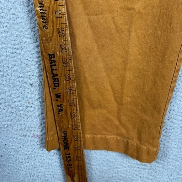 L.L. Bean Standard Fit Mens Khakis Pants 44X32 Mustard Yellow Flat Front Stretch Chinos & Khakis